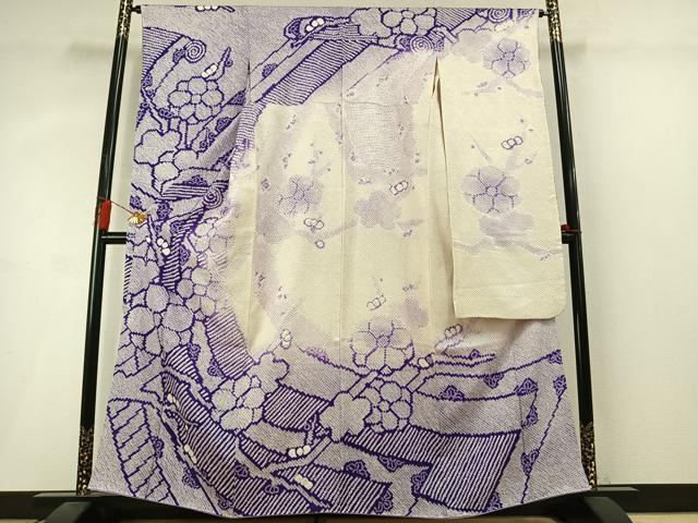 平和屋着物●豪華振袖　総絞り　舞花文　正絹　逸品　AABM3803fy
