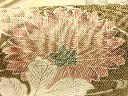 平和屋着物●染織の名門　しょうざん  生紬　訪問着　草花文　正絹　逸品　AABM3807fy