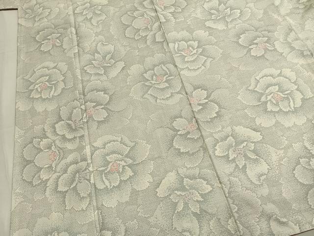 平和屋着物●本場大島紬　白大島　9マルキ　舞花文　正絹　逸品　未使用　AABM3808fy