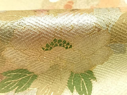 平和屋着物●訪問着　草花丸文　暈し染め　金彩　正絹　逸品　AABM3811fy