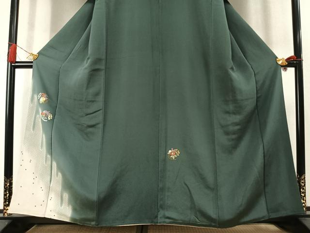 平和屋着物●訪問着　刺繍　草花文　暈し染め　金糸　正絹　逸品　AABM3815fy