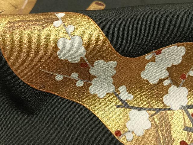 平和屋着物●豪華黒留袖　瓢箪　風神雷神　金彩　鈴乃屋扱い　正絹　逸品　未使用　AABM3823fy