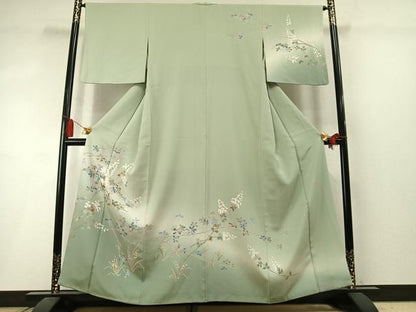 平和屋着物●訪問着　友禅　作家物　枝花文　暈し染め　正絹　逸品　AABM3828fy