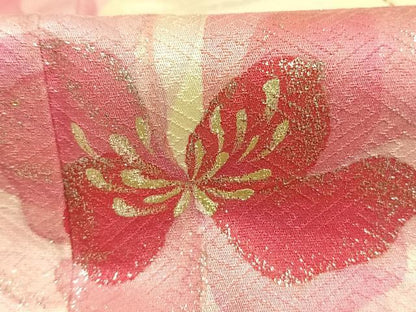平和屋着物●豪華振袖　絞り　花鳥文　暈し染め　金銀彩　正絹　逸品　AABM3830fy