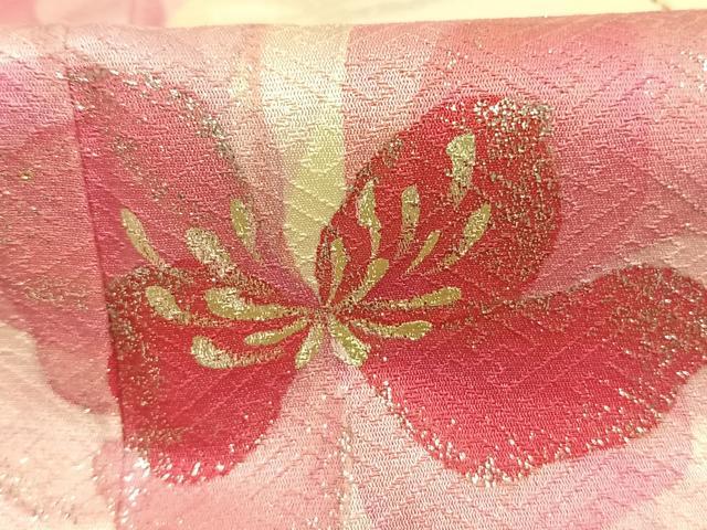 平和屋着物●豪華振袖　絞り　花鳥文　暈し染め　金銀彩　正絹　逸品　AABM3830fy