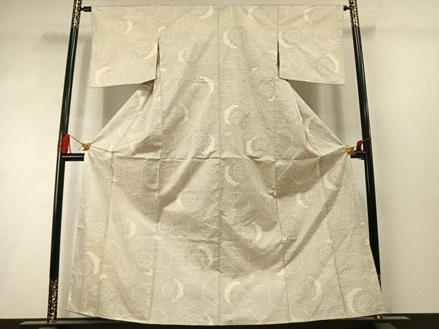 平和屋着物●本場大島紬　白大島　9マルキ　吉祥花文　正絹　逸品　AABM3833fy