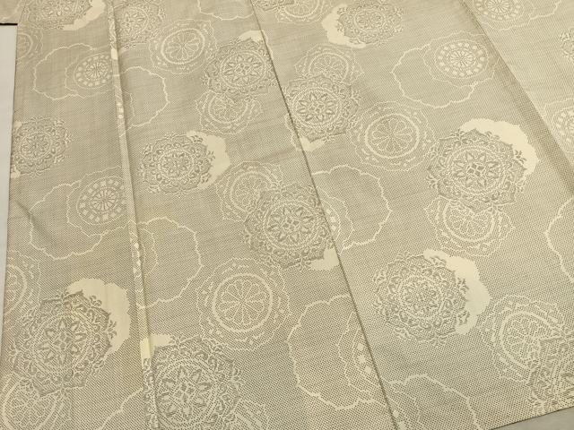平和屋着物●本場大島紬　白大島　9マルキ　吉祥花文　正絹　逸品　AABM3833fy