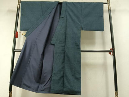 平和屋着物●男性　本塩沢　110亀甲　総詰め　正絹　逸品　AABM3835fy