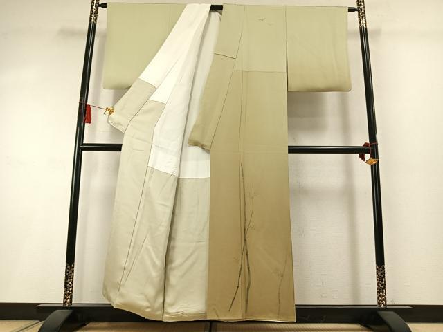 平和屋着物●北大路魯山人　色留袖　手描き　笹竹文　暈し染め　正絹　逸品　AABM3838fy