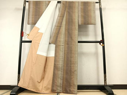 平和屋着物●上質な紬　間道　正絹　逸品　AABM3840fy