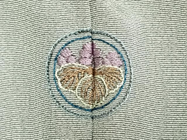 平和屋着物●訪問着　総刺繍　色紙重ね花文　暈し染め　金糸　正絹　逸品　AABM3841fy