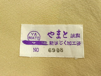 平和屋着物●訪問着　紬地　風景枝松文　金彩　やまと誂製　正絹　逸品　AABM3842fy
