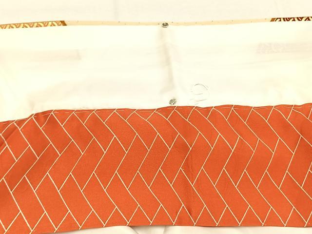 平和屋着物●豪華振袖　駒刺繍　花蝶扇文　暈し染め　金彩　金通し地　正絹　逸品　AABM3844fy