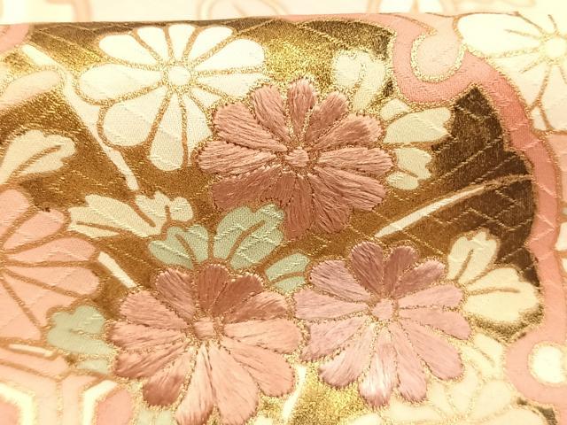 平和屋着物●十日町老舗ブランド　吉澤友禅　吾妻徳穂　訪問着　刺繍　雪輪花文　暈し染め　金彩　正絹　逸品　AABM3845fy