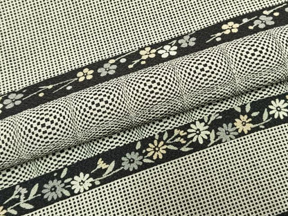 平和屋着物●上質な小紋　横段花蝶文　正絹　逸品　AABM3846fy