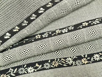 平和屋着物●上質な小紋　横段花蝶文　正絹　逸品　AABM3846fy
