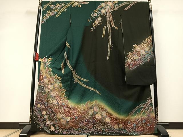 平和屋着物●豪華振袖　絞り　辻が花　暈し染め　金彩　正絹　逸品　AABM3849fy