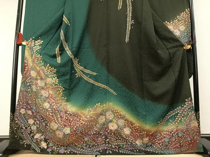 平和屋着物●豪華振袖　絞り　辻が花　暈し染め　金彩　正絹　逸品　AABM3849fy