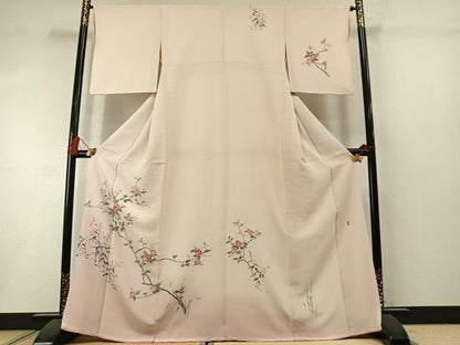 平和屋着物●訪問着　友禅　作家物　枝花文　暈し染め　正絹　逸品　AABM3854fy
