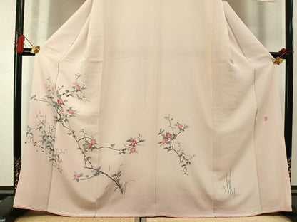 平和屋着物●訪問着　友禅　作家物　枝花文　暈し染め　正絹　逸品　AABM3854fy