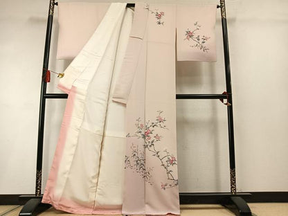 平和屋着物●訪問着　友禅　作家物　枝花文　暈し染め　正絹　逸品　AABM3854fy