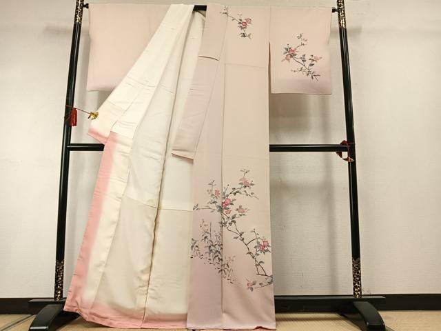 平和屋着物●訪問着　友禅　作家物　枝花文　暈し染め　正絹　逸品　AABM3854fy