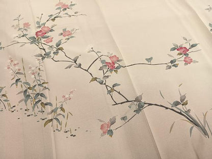 平和屋着物●訪問着　友禅　作家物　枝花文　暈し染め　正絹　逸品　AABM3854fy