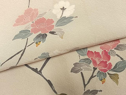 平和屋着物●訪問着　友禅　作家物　枝花文　暈し染め　正絹　逸品　AABM3854fy