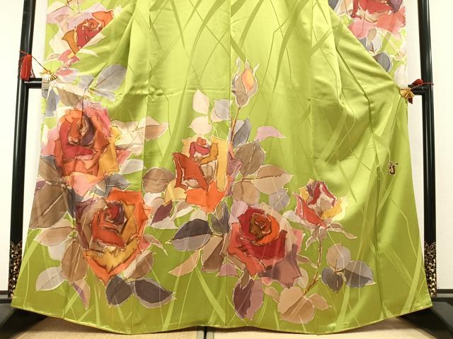 平和屋着物●豪華振袖　作家物　手描き　草花文　正絹　逸品　AABM3856fy