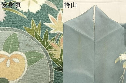 平和屋着物●十日町友禅作家　一梗　訪問着　草花文　暈し染め　正絹　逸品　AABM3858fy