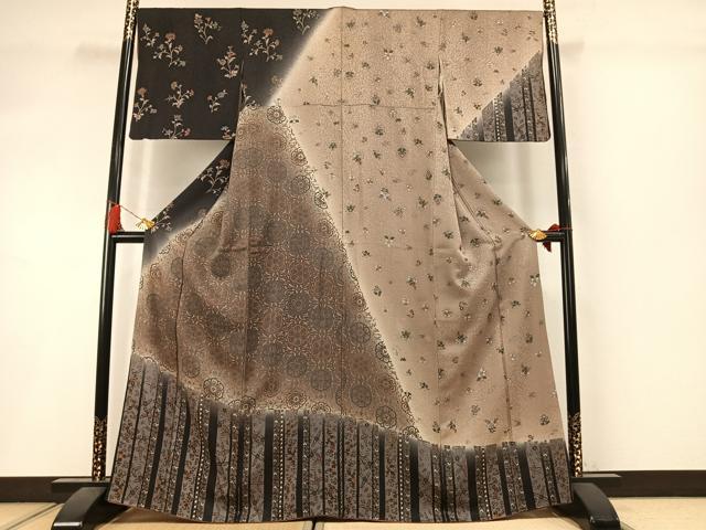 平和屋着物●訪問着　草花文　暈し染め　正絹　逸品　AABM3861fy