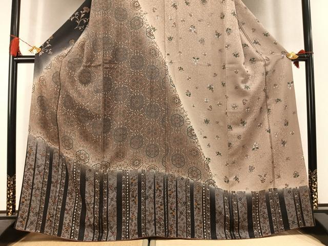 平和屋着物●訪問着　草花文　暈し染め　正絹　逸品　AABM3861fy