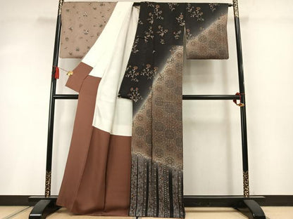 平和屋着物●訪問着　草花文　暈し染め　正絹　逸品　AABM3861fy