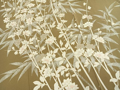 平和屋着物●訪問着　刺繍　枝花文　金彩　正絹　逸品　AABM3862fy
