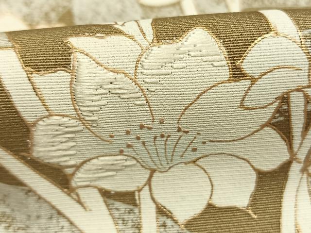 平和屋着物●訪問着　刺繍　枝花文　金彩　正絹　逸品　AABM3862fy
