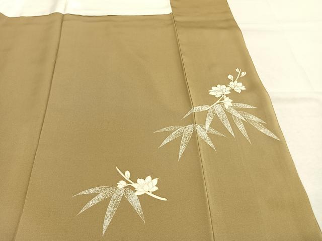 平和屋着物●訪問着　刺繍　枝花文　金彩　正絹　逸品　AABM3862fy