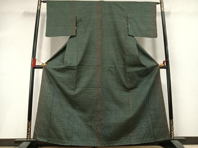 平和屋着物●上質な紬　竜巻絞り　正絹　逸品　未使用　AABM3863fy