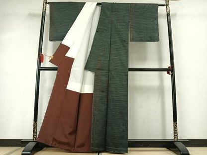 平和屋着物●上質な紬　竜巻絞り　正絹　逸品　未使用　AABM3863fy