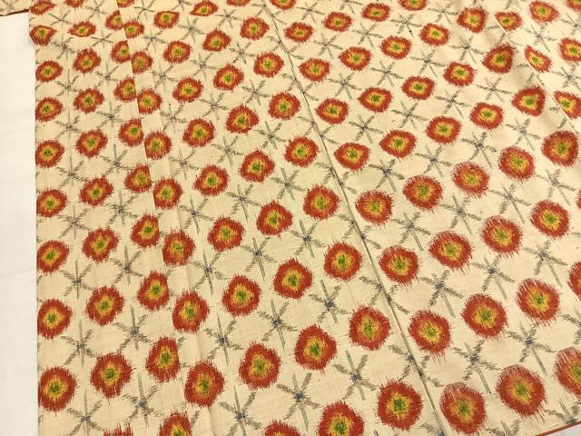 平和屋着物●銀座　志ま亀　紬　幾何学文様　たとう紙付き　正絹　逸品　未使用　AABM3873fy