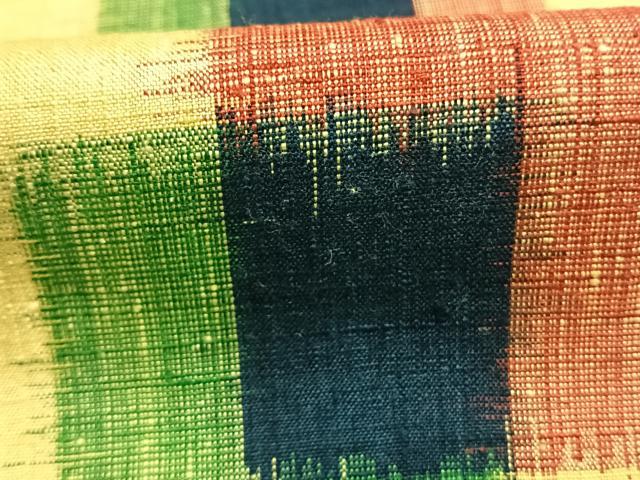 平和屋着物●銀座　志ま亀　紬　色紙重ね文　たとう紙付き　正絹　逸品　AABM3875fy