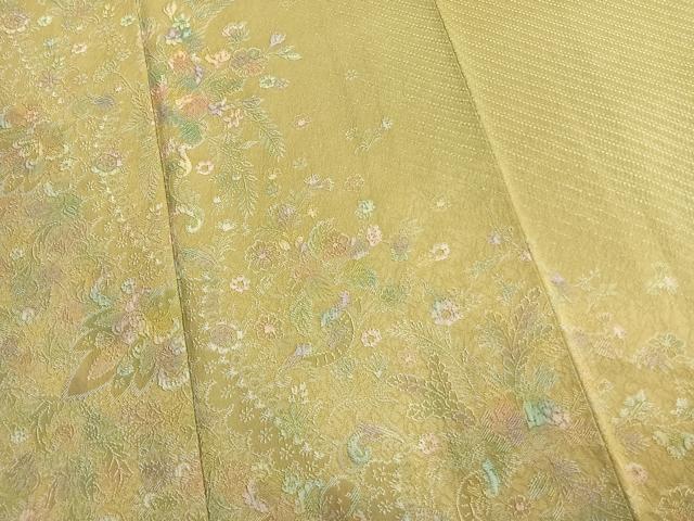 平和屋着物●訪問着　お召地　作家物　草花文　暈し染め　正絹　逸品　AABM3878fy