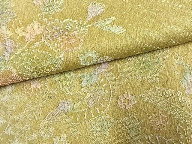 平和屋着物●訪問着　お召地　作家物　草花文　暈し染め　正絹　逸品　AABM3878fy