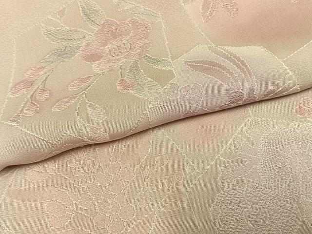 平和屋着物▼上質な小紋　地紋起こし　亀甲花文　正絹　逸品　AABM3883fy