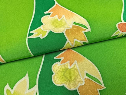 平和屋着物▼上質な小紋　地紋起こし　立涌花文　正絹　逸品　AABM3884fy