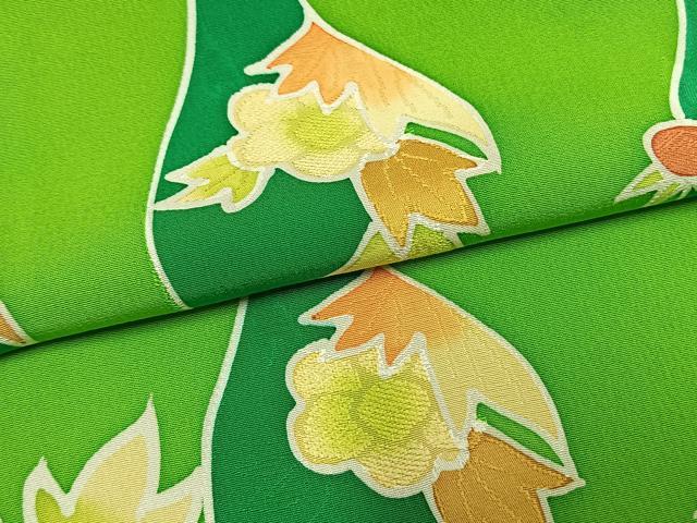平和屋着物▼上質な小紋　地紋起こし　立涌花文　正絹　逸品　AABM3884fy