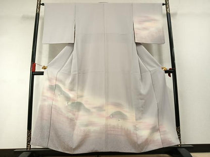 平和屋着物●訪問着　飛鳥樹林文　暈し染め　正絹　逸品　AABM3885fy