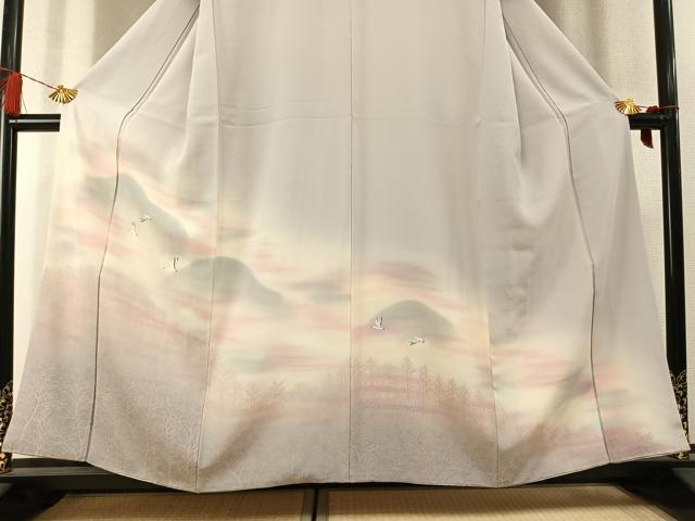 平和屋着物●訪問着　飛鳥樹林文　暈し染め　正絹　逸品　AABM3885fy