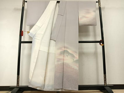 平和屋着物●訪問着　飛鳥樹林文　暈し染め　正絹　逸品　AABM3885fy