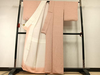 平和屋着物●お召　花唐草文　正絹　逸品　AABM3886fy