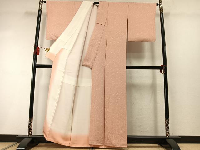 平和屋着物●お召　花唐草文　正絹　逸品　AABM3886fy